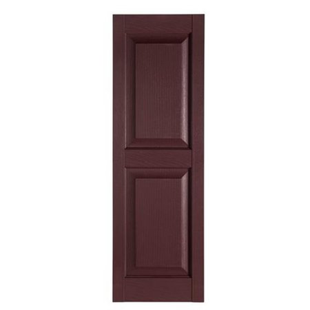 MR MXYZPTLK Perfect Shutters IR521539260 Premier Raised Panel Exterior Decorative Shutters; Burgundy - 15 x 39 in. IR521539260